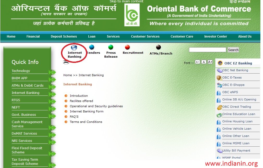 Oriental Bank of Commerce Check Account Balance Online ...
