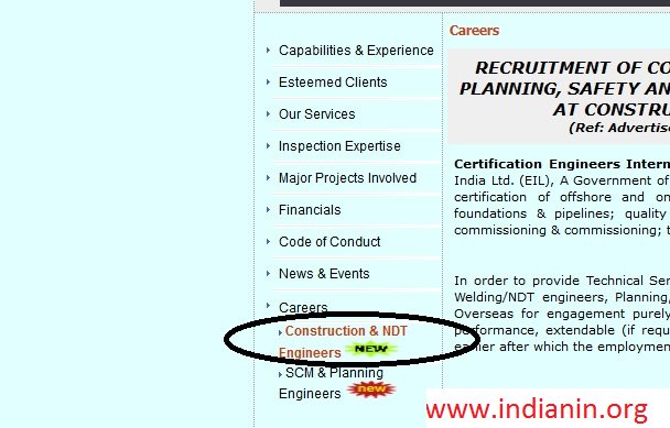 CEIL Recruitment Of Construction/NDT/SCM & Planning ...